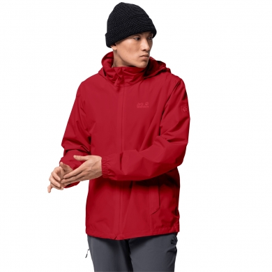 Jack Wolfskin Regenjacke Stormy Point (wasser/winddicht/atmungsaktiv) lackrot Herren